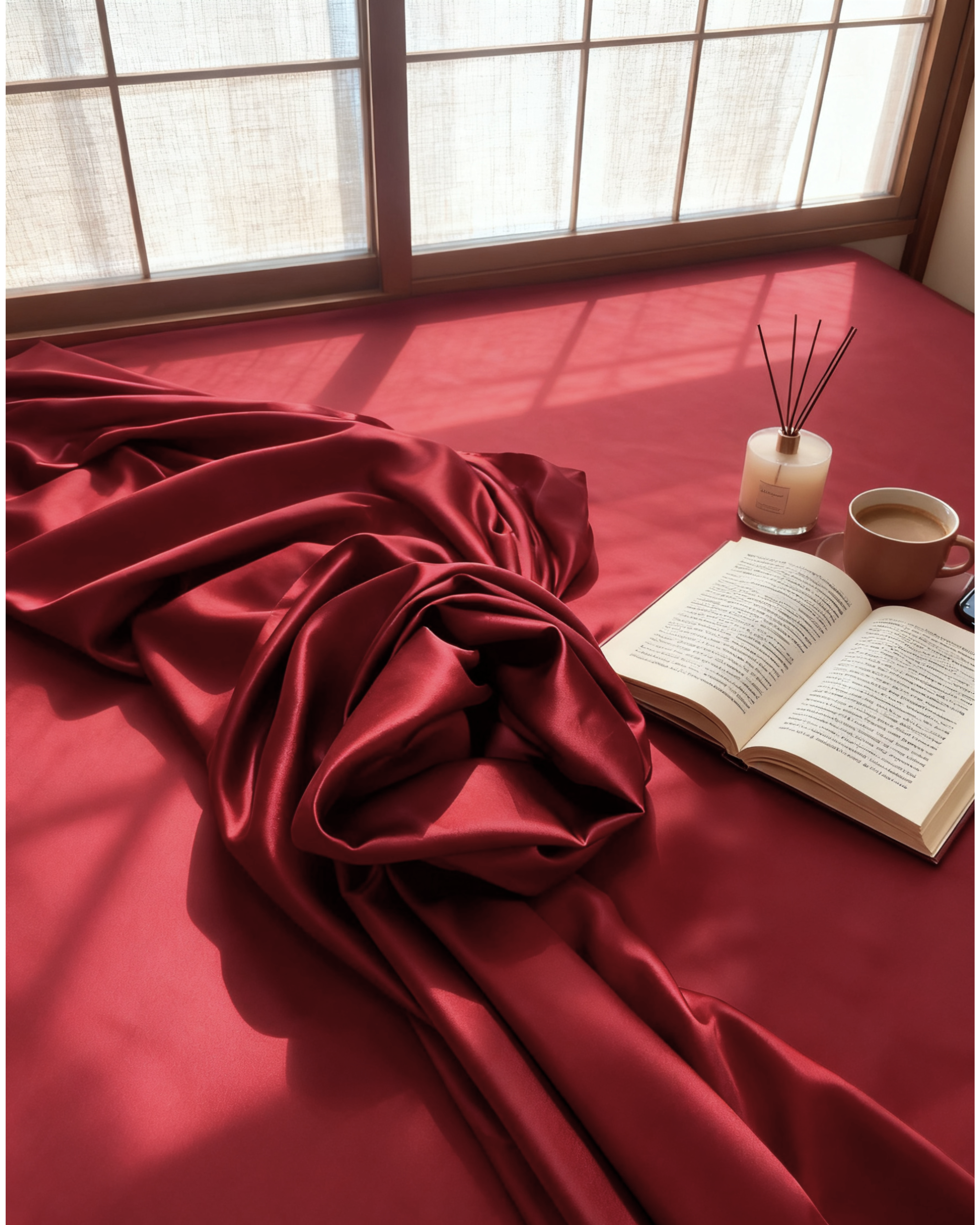Wine Red Bedsheet Set