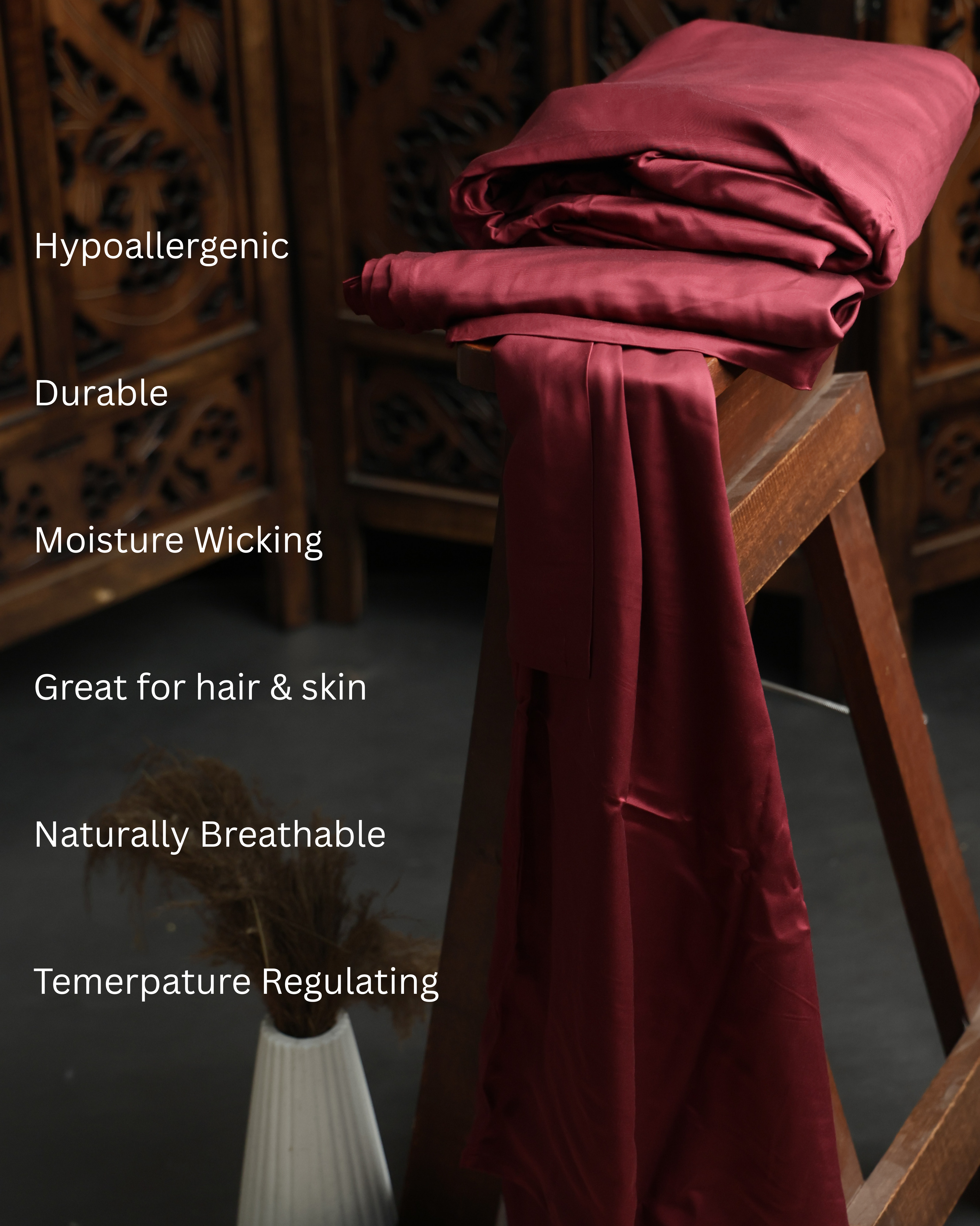 Wine Red Bedsheet Set