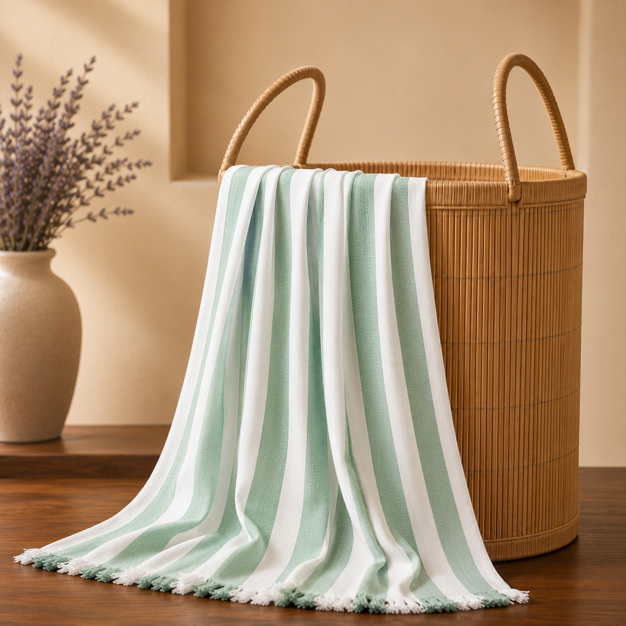SOFT MINT GREEN BAMBOO TURKISH TOWEL