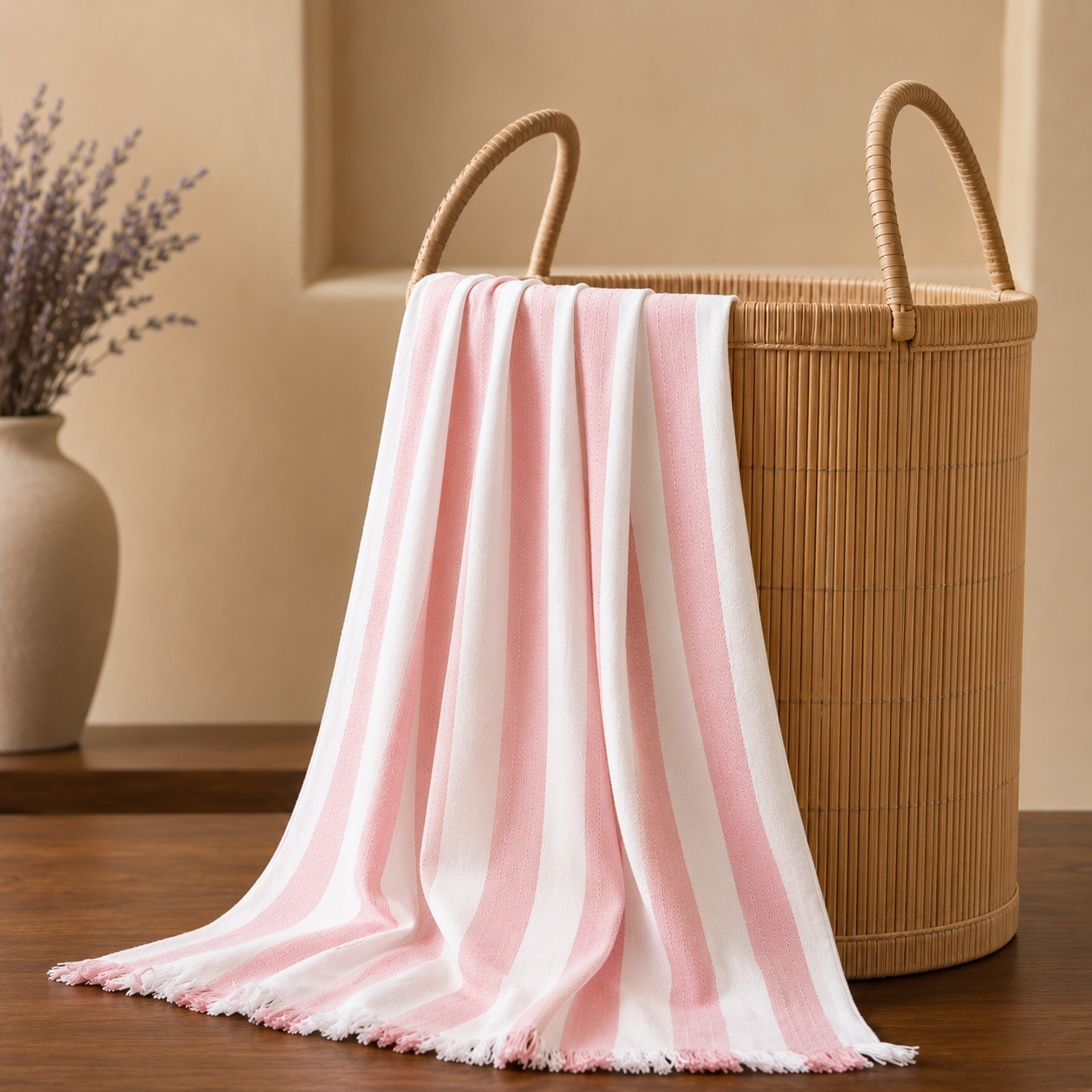 BLUSH PINK BAMBOO TURKISH TOWEL