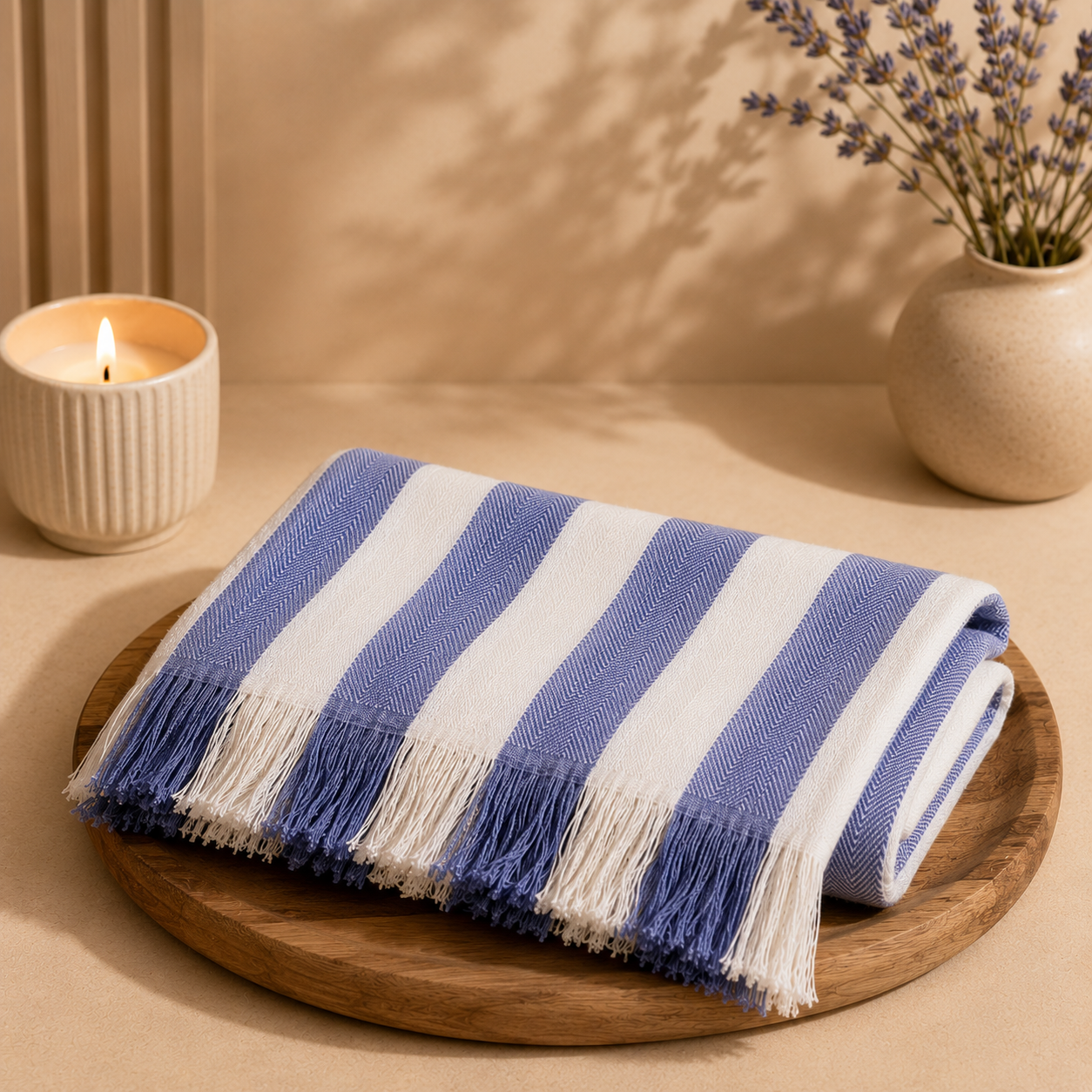 MUTED BLUE BAMBOO TURKISH TOWEL