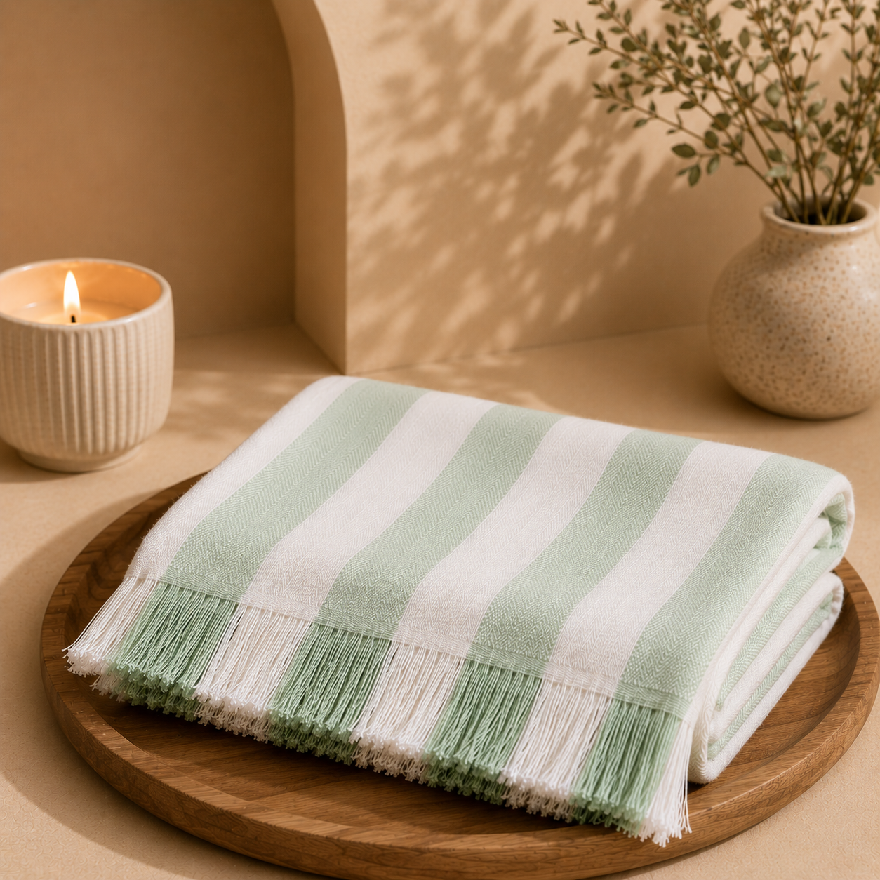 SOFT MINT GREEN BAMBOO TURKISH TOWEL