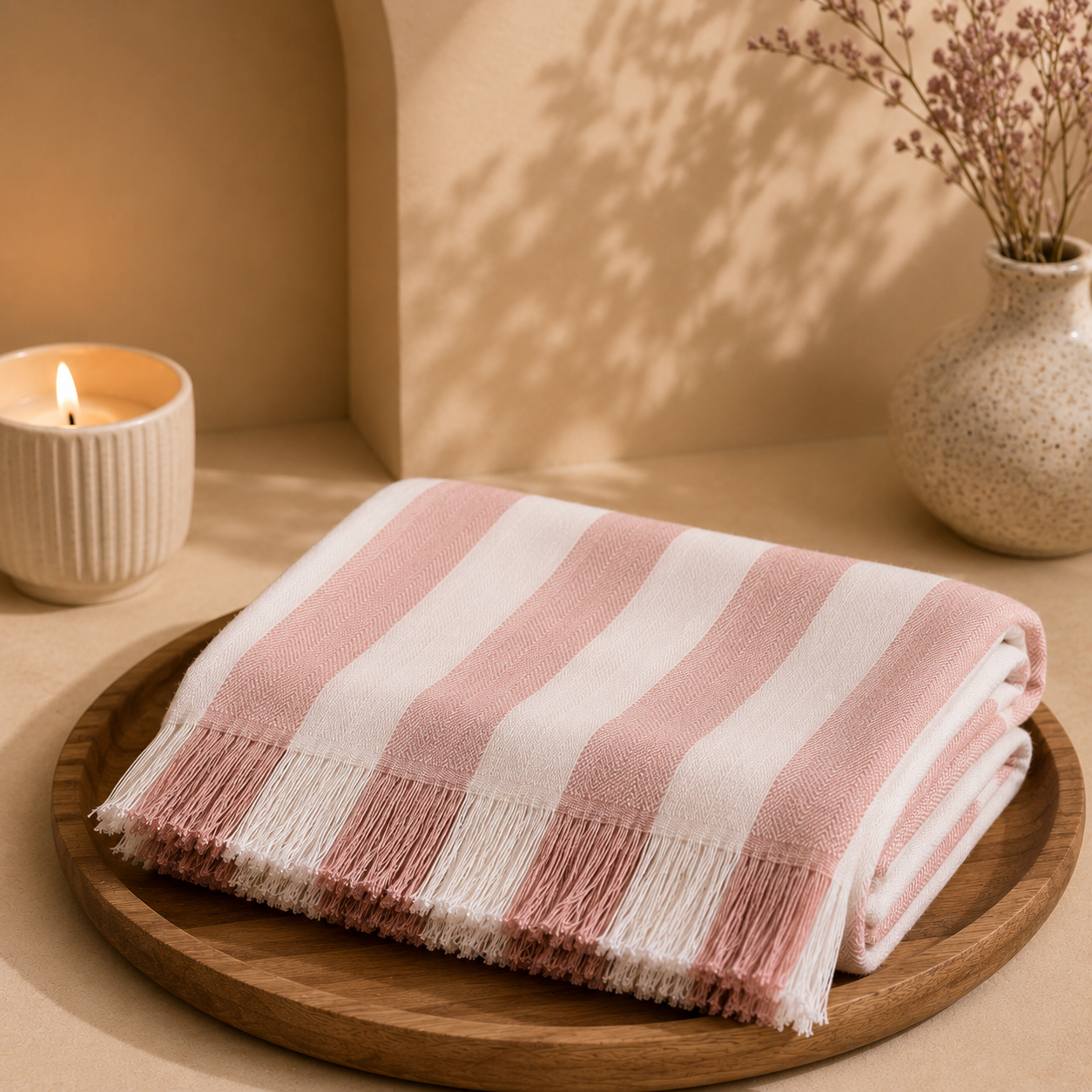 BLUSH PINK BAMBOO TURKISH TOWEL