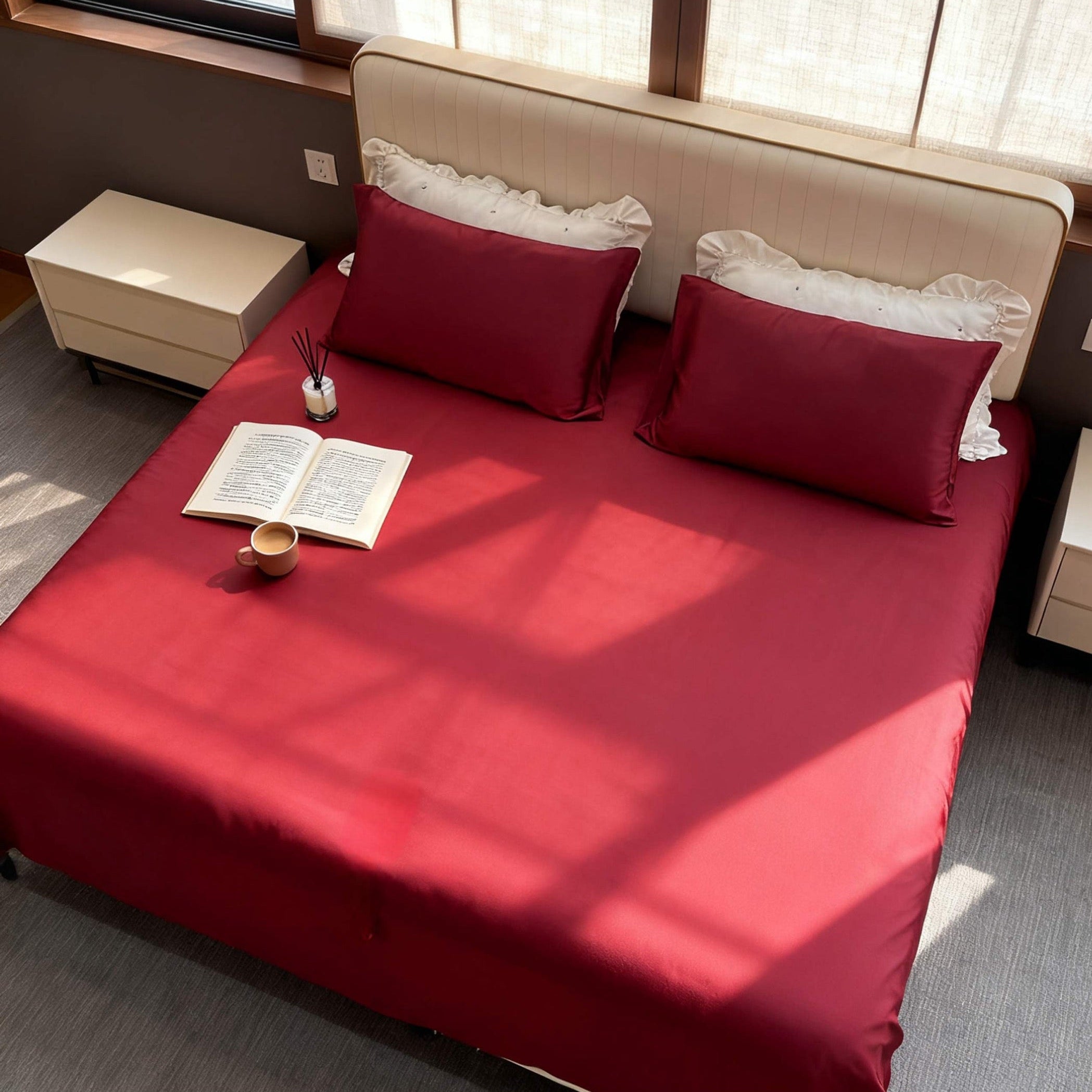 Wine Red Bedding Set
