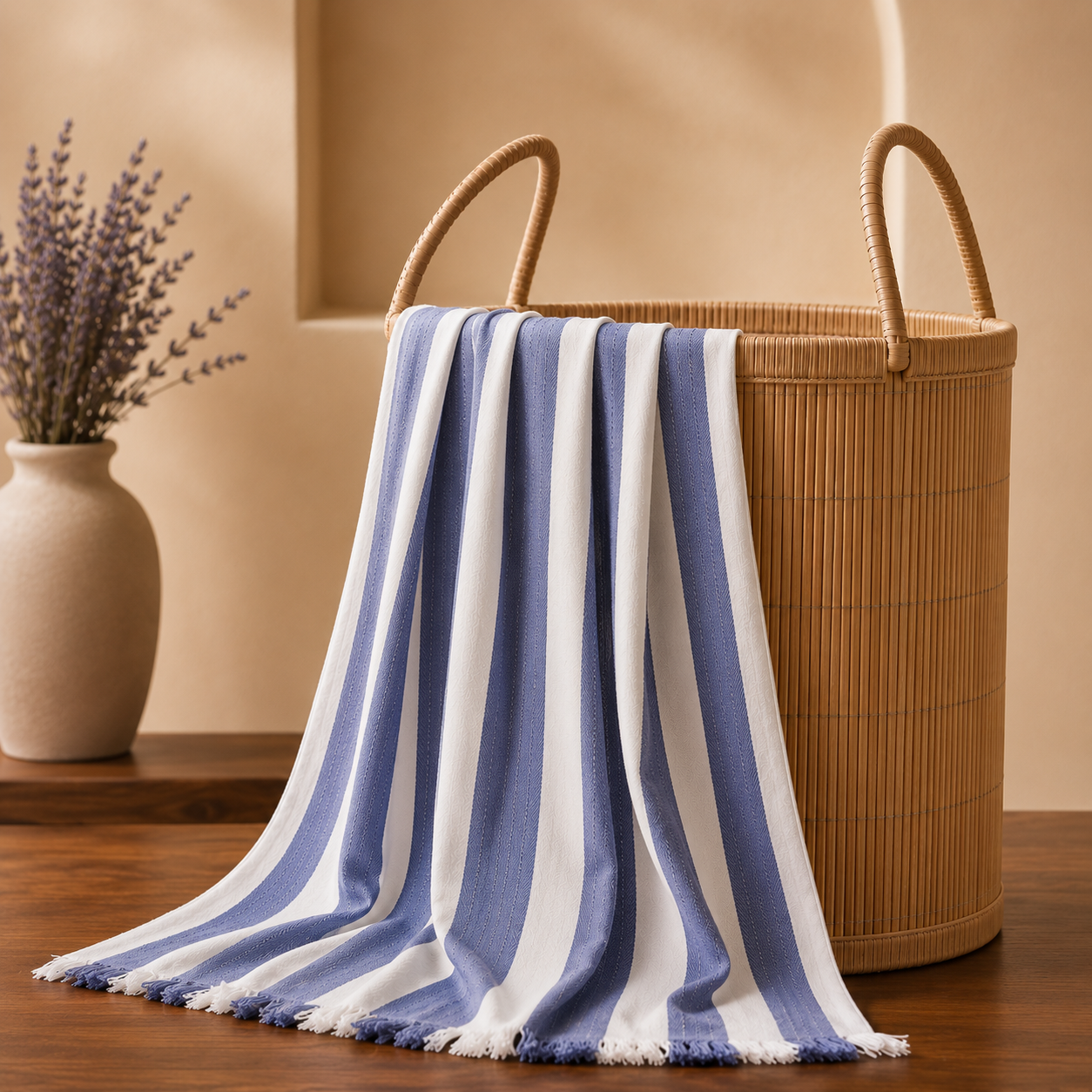 MUTED BLUE BAMBOO TURKISH TOWEL