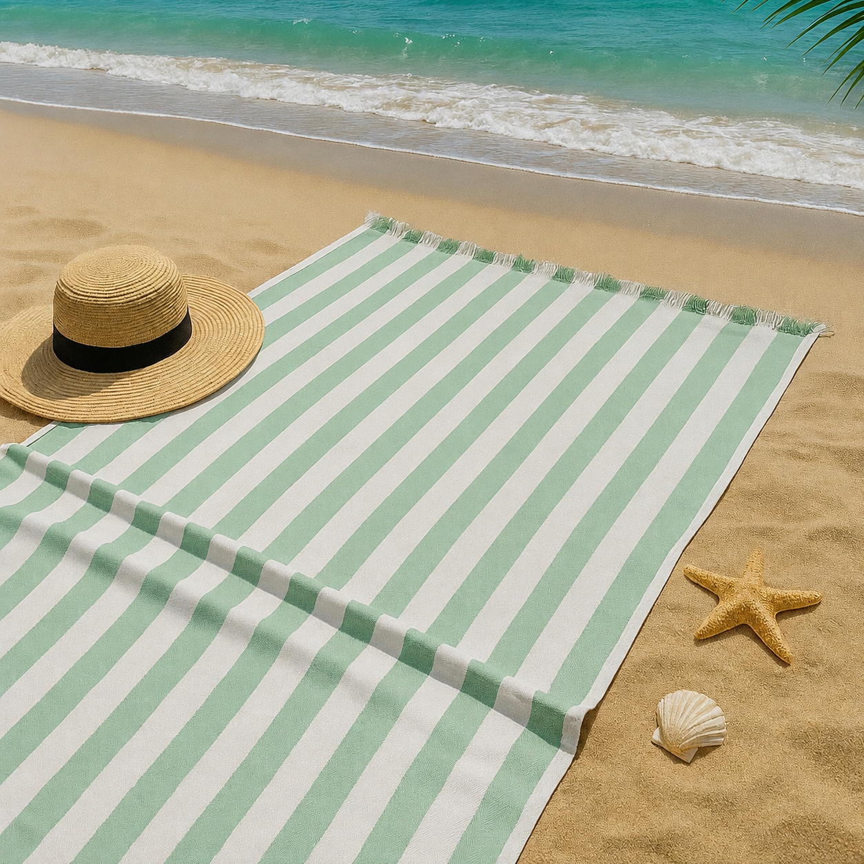 SOFT MINT GREEN BAMBOO TURKISH TOWEL