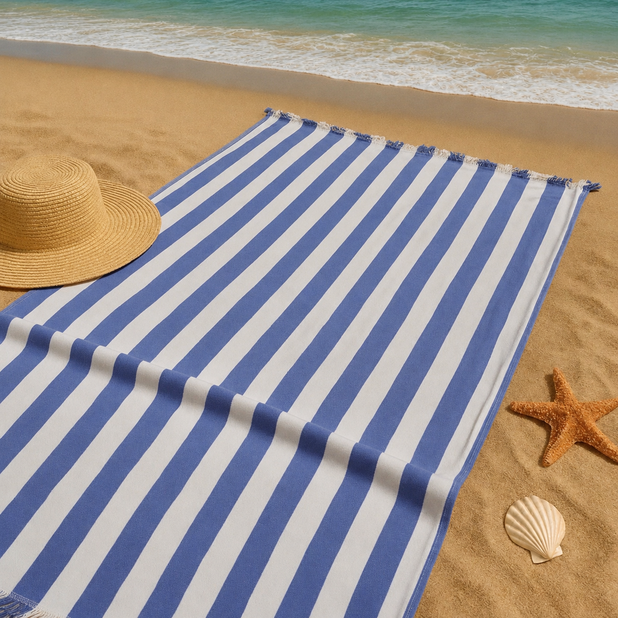 MUTED BLUE BAMBOO TURKISH TOWEL